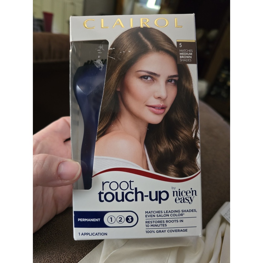 Clairol Root Touch-Up 5 Permanant Medium Brown Shades 1 Appl. New Nice & Easy